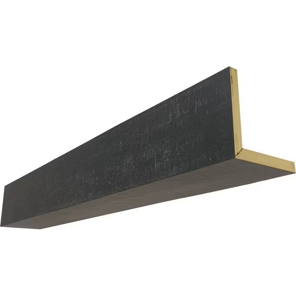 2-Sided (L-beam) Rough Cedar Endurathane Faux Wood Ceiling Beam, Aged Ash, 4